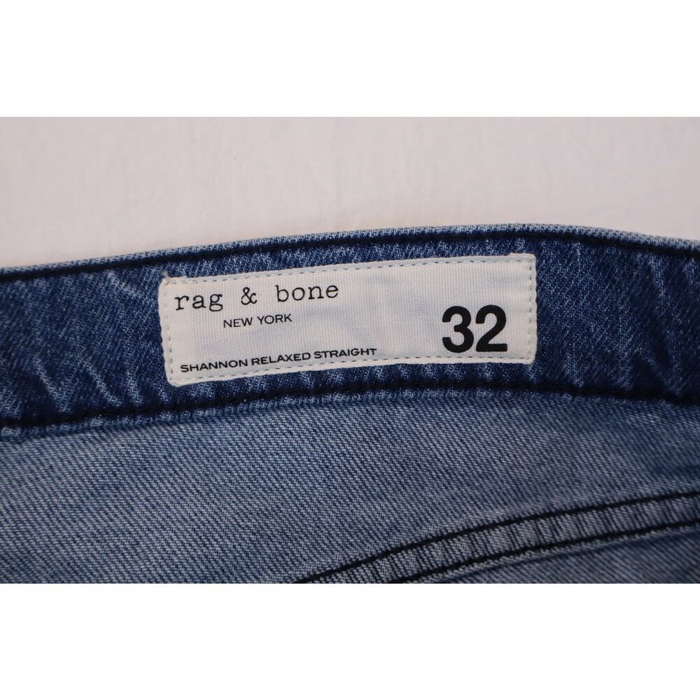 NEW Rag & Bone Shannon Relaxed Straight Jeans Women's Blue Distressed Size 32 - Picture 6 of 7